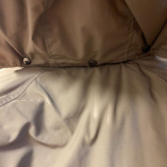 Vintage! Tan Heavy Winter barn Coat Removable Hood Size Med/Large - Picture 10 of 12